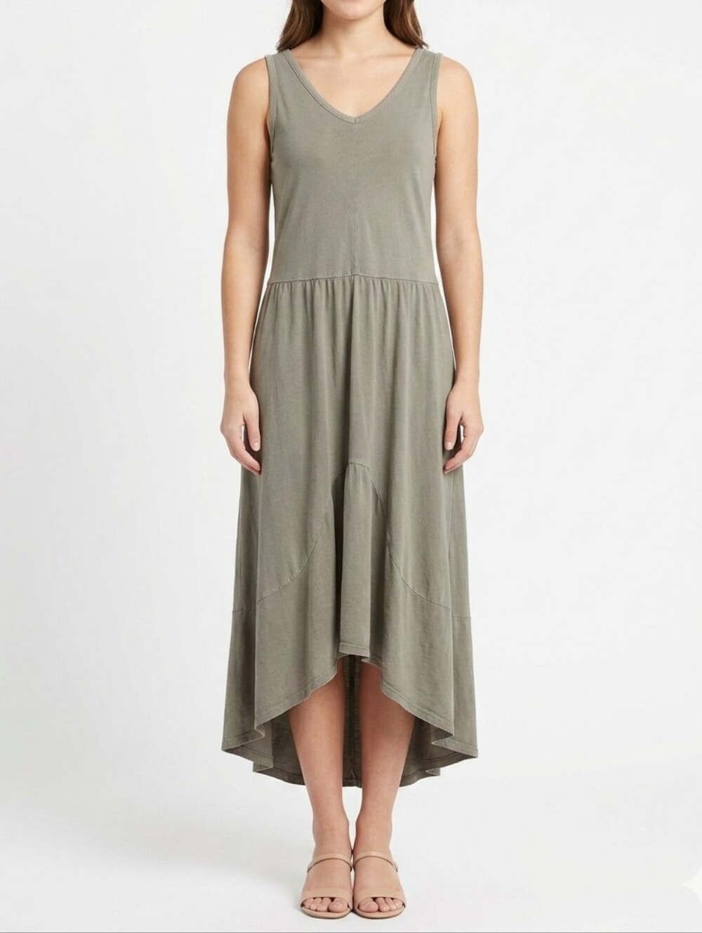 Dylan Taupe Knit Midi Tank Dress, Size S